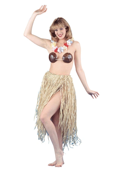Hula Skirt Costume With Natural Raffia