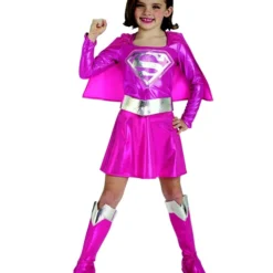 Pink Supergirl Costume For Toddler