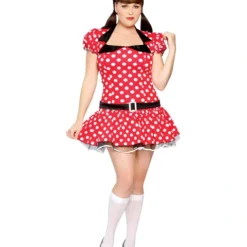 Adult Plus Size 3-PC Miss Mouse Costume