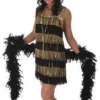 Plus Size Fringe Gold Flapper Costume