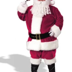 Santa Suit Plush Crimson Plus Size Adult Costume 2X