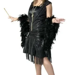 Plus Size Black Jazz Flapper Costume